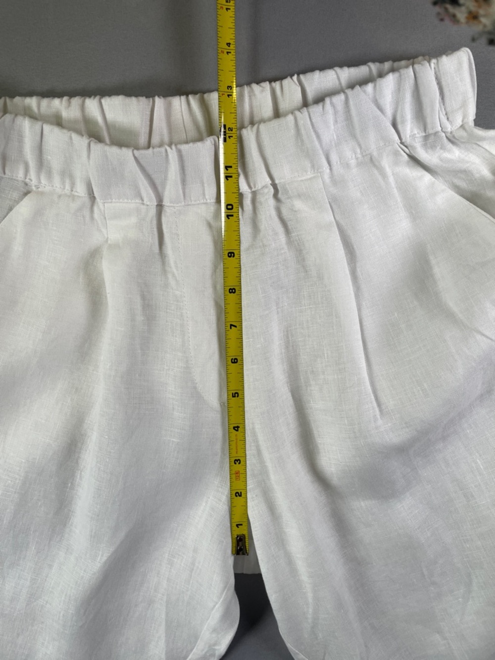 Cento Lino 100% Linen Made in Italy White Elastic Waist Trousers Size Medium - Picture 5 of 9